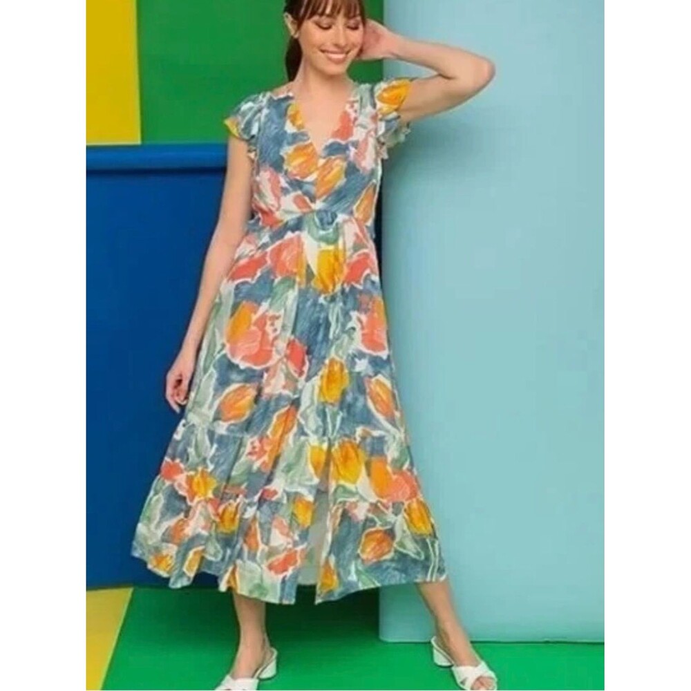 London Times Floral Midi Dress size 14